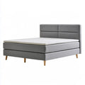 Queen Upholstered Platform Bed Frame with Foam Mattress, 60 x 80 in, Gray Polyester and Rubberwood