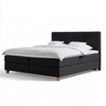 King Upholstered Bed Frame, 76 x 80 in, Dark Gray Polyester Fabric, Rectangular Headboard