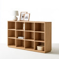 12-Cube Engineered Wood Storage Bookcase, 63 x 16 x 35.5 in, Natural Oak