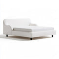 White Upholstered Queen Daybed Frame with Arms, 86 x 65 x 35 in, Polyester Fabric and Steel Legs