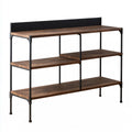 5-Shelf Bookcase, 59.1 x 13.8 x 53.9 in, Brown Solid Wood and Black Steel Storage Shelf