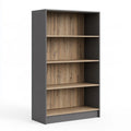 Tall 4-Shelf Particleboard Bookcase, 31.50 in W x 15.75 in D x 70.87 in H, Dark Gray and Rustic Brown
